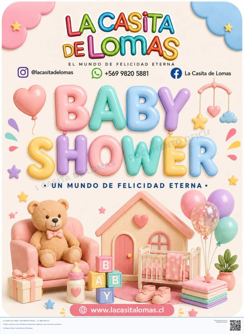 Portada del catálogo de Baby Shower de La Casita de Lomas
